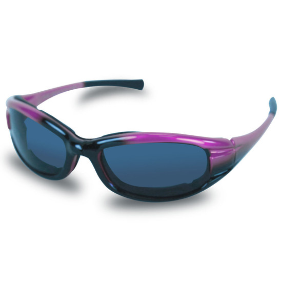 Mens SG102 Dark Smoke Biker Motorcycle Sunglasses - Purple