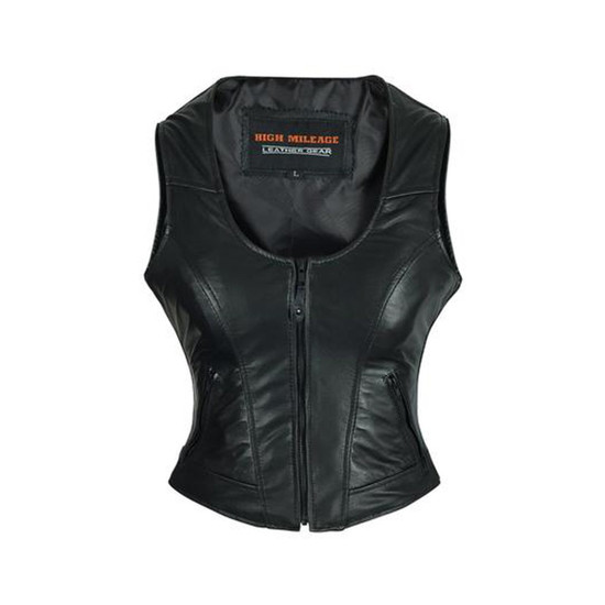High Mileage HML1041 Womens Lady Biker Leather Motorcycle Vest