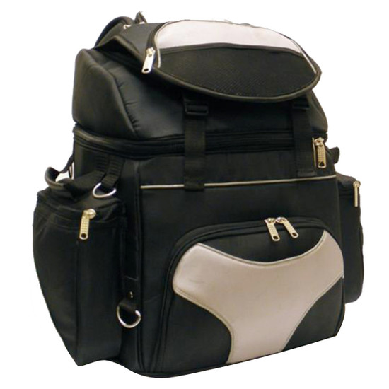 Vance VS345 Grey or Orange Nylon Deluxe Motorcycle Luggage Travel Touring Bag Sissybar Bag - Grey