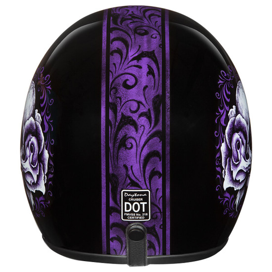 Daytona Cruiser Floral Skull Helmet - Back