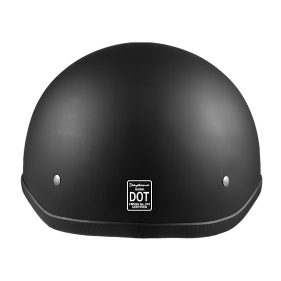 Daytona Polo Half Helmet - Flat Black Back View