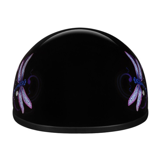 Daytona Women's Skull Cap Dragonfly Half Helmet - Front View