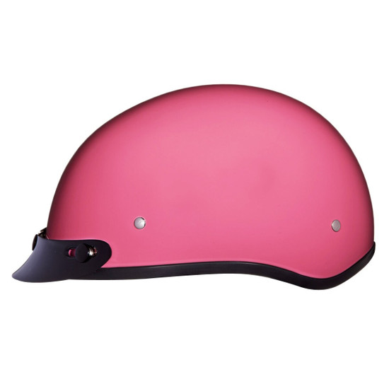 Daytona Women's Skull Cap Half Helmet with Peak Visor - Side View