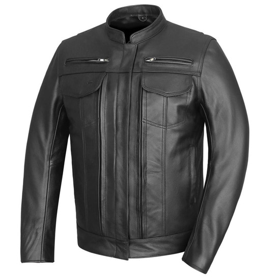 VL510-Vance-Leathers-Mens-Top-Performer Motorcycle-Leather-Jacket-Double-Conceal-Carry-Pockets-side