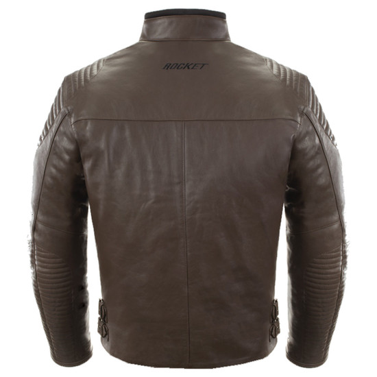 Joe Rocket Sprint TT Mens Leather Motorcycle Jacket - Brown Back View