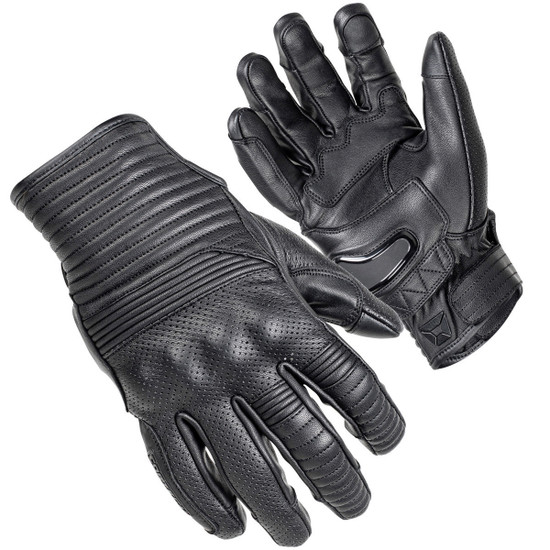 Cortech Bully Mens Leather Motorcycle Gloves-Black