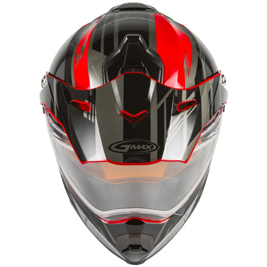 GMax Youth AT-21Y Adventure Epic Snow Helmet - Red/Black Top View