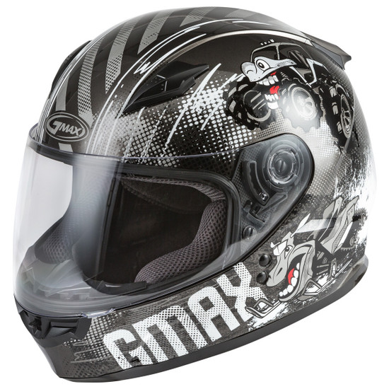 GMax Youth GM-49Y Beasts Helmet - Dark Silver