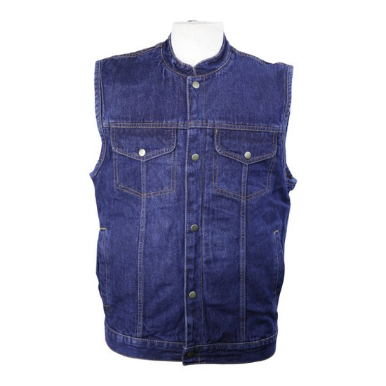 Detour 8208 Men's Blue Denim Jean Biker Motorcycle Vest