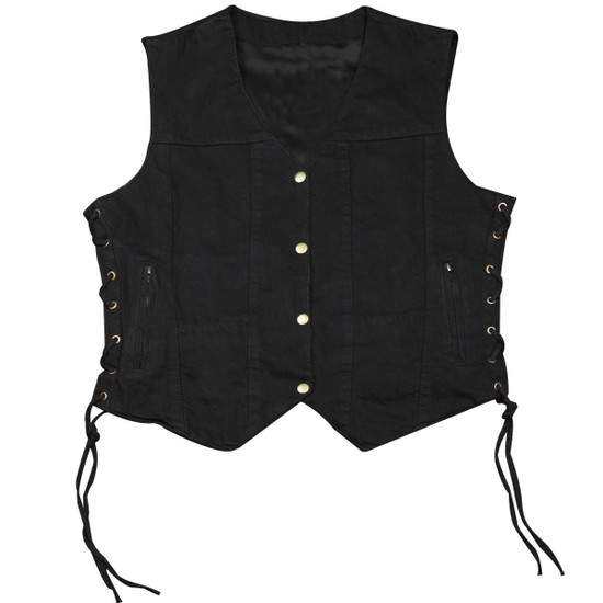 Jafrum LV775 Women's Black or Blue Six Pocket Concealed Carry Denim Vest