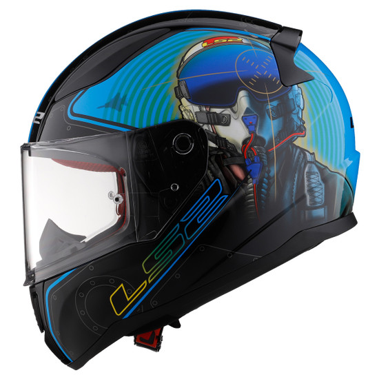 LS2 Rapid Mach II Fighter Pilot Helmet - Side View