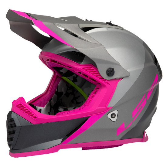 LS2 Gate Launch Helmet - Black/Pink