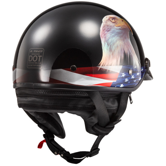 LS2 Bagger Murica Eagle Half Helmet - Back View
