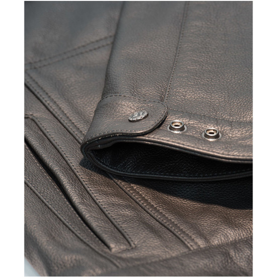 Highway 21 Magnum Leather Motorcycle Vest - Detail View