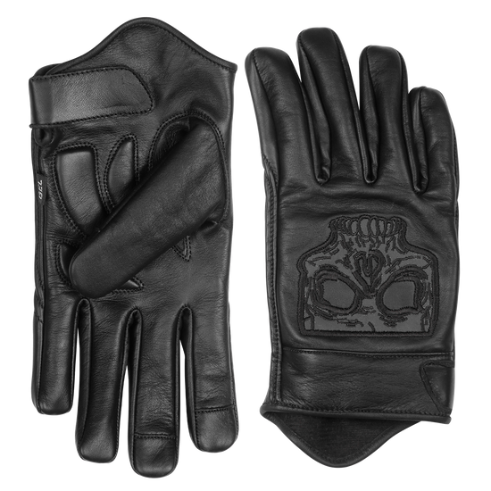 Vance VL475SK Mens Gel Palm Riding Gloves With Skull-Full