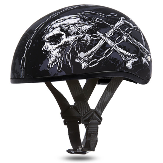 Daytona Skull Cap Skull Chains Half Helmet