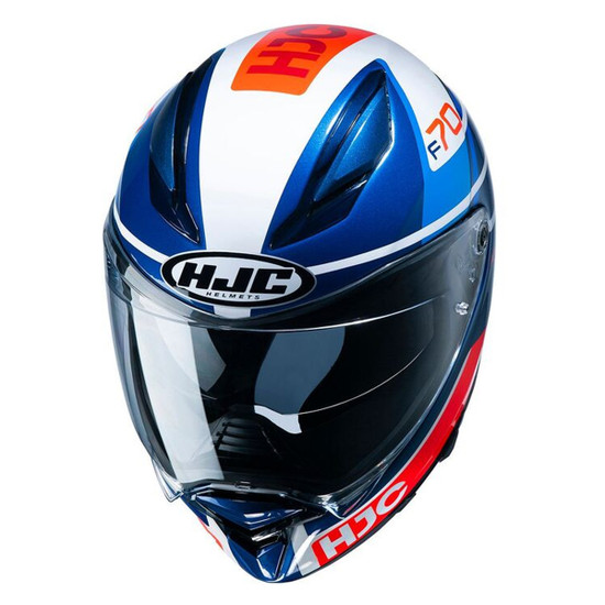 HJC F70 Tino Helmet - Blue/Orange Top View