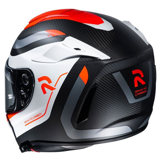 HJC RPHA 70 ST Carbon Reple Helmet - White/Orange Rear View