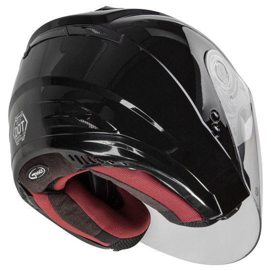 GMax 2021 OF77 Open Face Helmet-Black-Rear-View