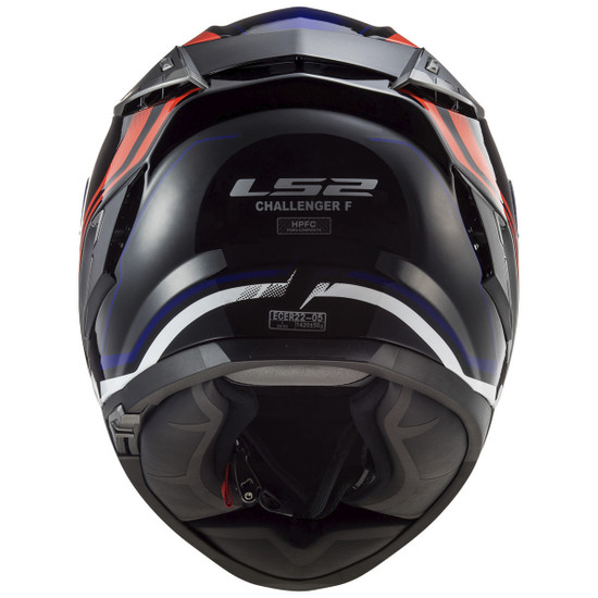 LS2 Challenger GT Propeller Helmet-Titanium-Red/Blue-Back-View