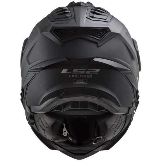 LS2 Explorer Helmet-Matte Black-Back-View