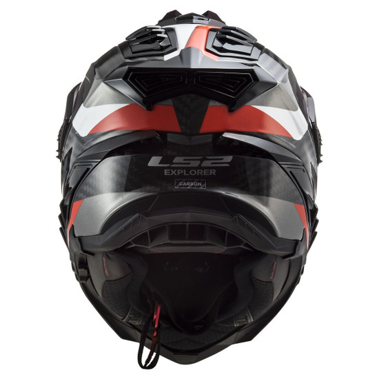 LS2 Explorer Carbon Frontier Helmet-Titanium-Back-View