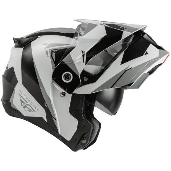 Fly Odyssey Summit Modular Helmet-Black/White-Open-View