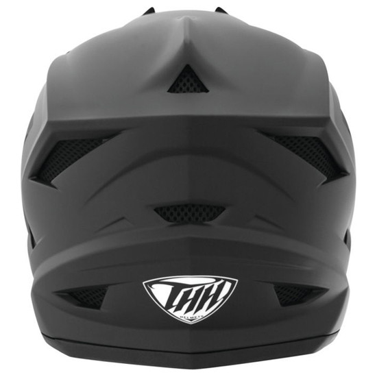 THH T-42 Solid Helmet - Black Back View