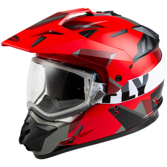 GMax GM-11S Ripcord Adventure Snow Helmet-Black/Red-Goggle-View