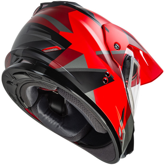GMax GM-11S Ripcord Adventure Snow Helmet-Black/Red-Rear-View
