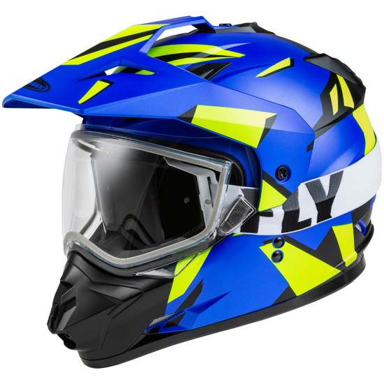 GMax GM-11S Ripcord Adventure Snow Helmet-Blue/Hi-viz-Goggle-View