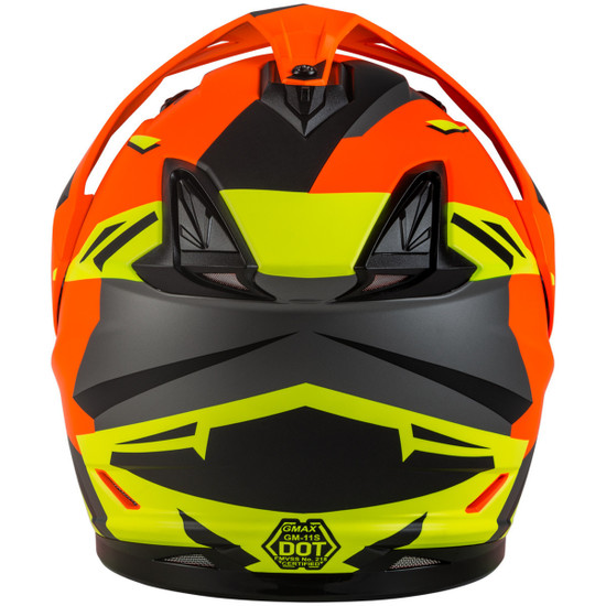 GMax GM-11S Ripcord Adventure Snow Helmet-Hi-Viz Orange-Back-View