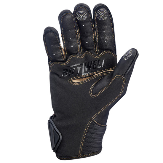 Biltwell Bridgeport Gloves-Black/Brown-Palm-View
