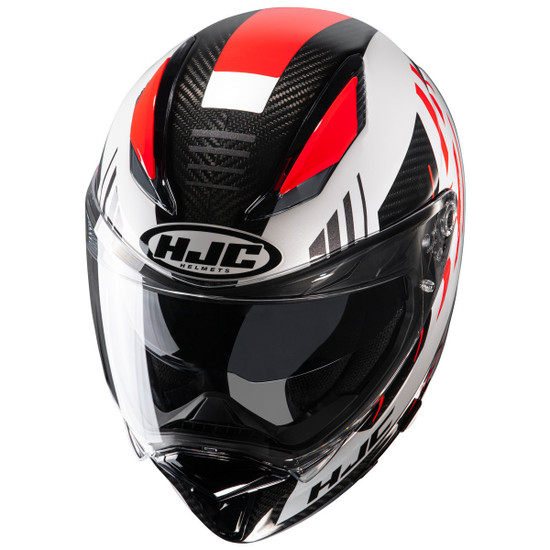 HJC F70 Carbon Kesta Helmet - Black/Red Top View