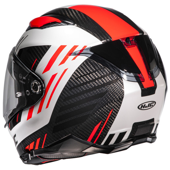 HJC F70 Carbon Kesta Helmet - Black/Red Rear View