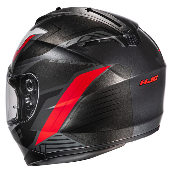 HJC C70 Silon Helmet - Red Rear View