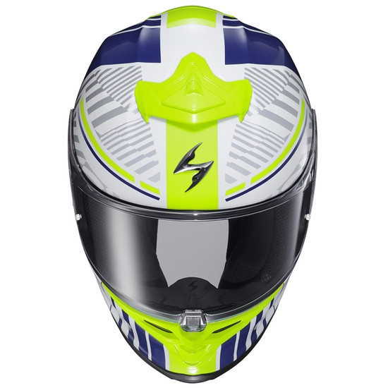 Scorpion EXO-R1 Air Juice Helmet-White/Blue-Front-View