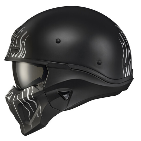 Scorpion Covert X Tribe Helmet-Black/White-Side-View