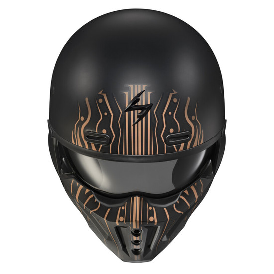 Scorpion Covert X Tribe Helmet-Black/Brown-Top-View
