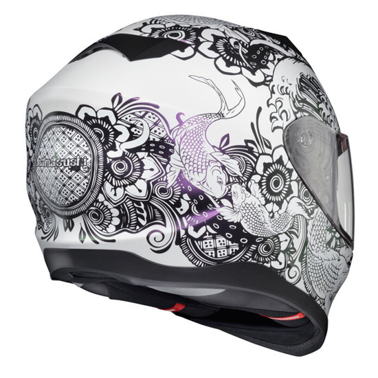 Scorpion EXO-T520 Nama-Sushi Helmet-White/Black-Rear-View