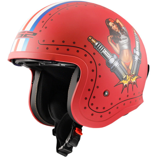 LS2 Spitfire Spark Helmet-Flat Red