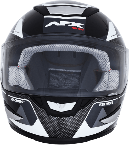 AFX-FX-99-Recurve-Motorcycle-Helmet-Black/White-front-view