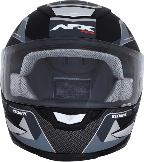 AFX-FX-99-Recurve-Motorcycle-Helmet-Black/Grey-front-view