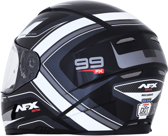 AFX-FX-99-Recurve-Motorcycle-Helmet-Black/White-back-side-view
