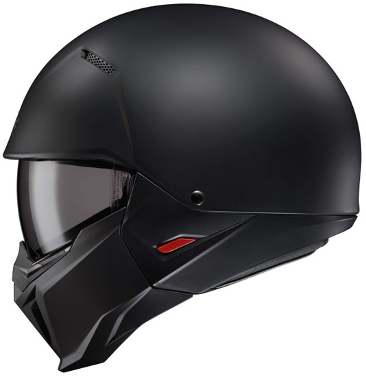 HJC-i20-Solid-Open-Face-Motorcycle-Helmet-Flat Black-Side-View
