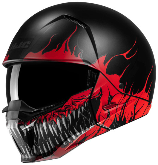 HJC-i20-SCRAW-Open-Face-Motorcycle-Helmet-Black/Red-Main
