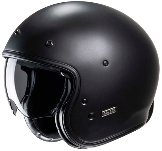 HJC-V31-Solid-Open-Face-Motorcycle-Helmet-Flat Black-Main