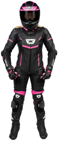 Cortech-Revo-Sport-Air-Womens-1-Piece-Motorcycle-Leather-Race-Suit-Black/Pink-Main