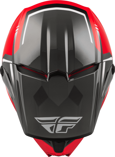 Fly-Racing-Youth-Kinetic-Vision-Motorcycle-Helmet-red-grey-top-view