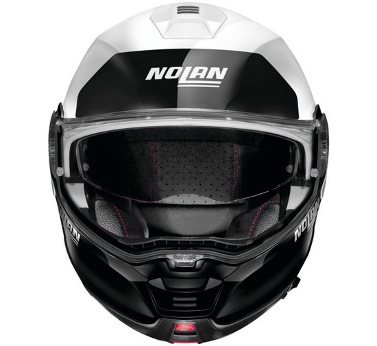 Nolan-N100-5-Plus-Distinctive-Modular-Motorcycle-Helmet-Black-White-Front-View